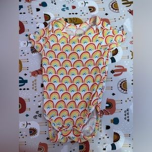 Little sleepies 6-12 month primary rainbows onsie